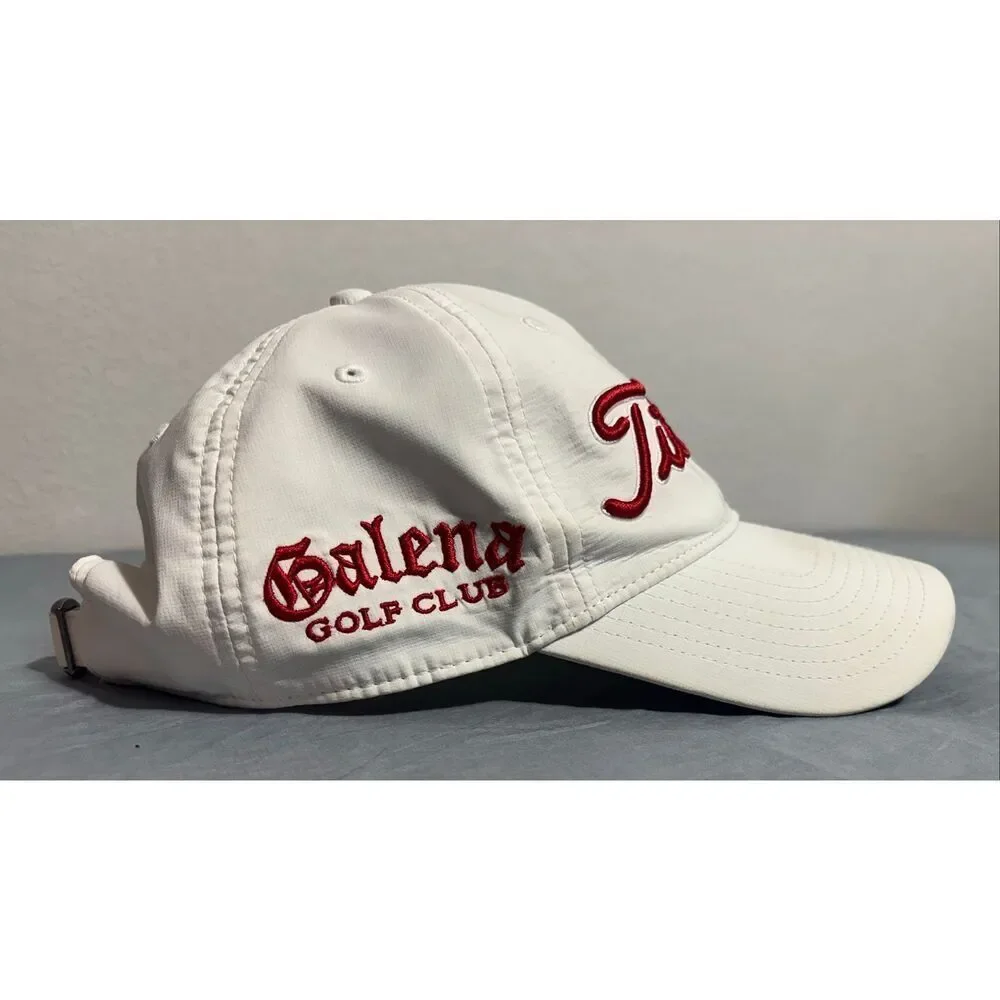 White Titleist Adjustable Golf Hat Red Font Used Flaw
